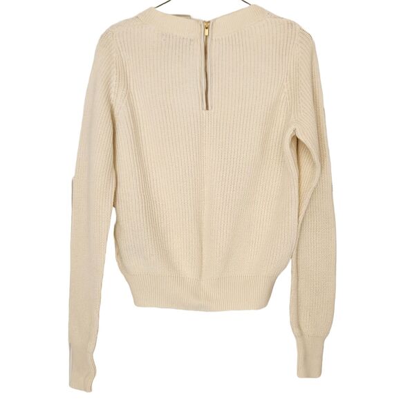 Banana Republic Long Sleeve Sweater Cream with Back Zip Sz S - Picture 2 of 5